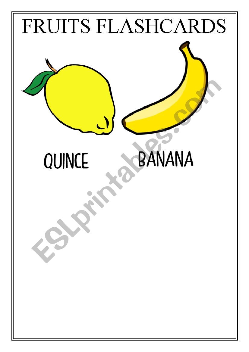 Fruits flashcards worksheet