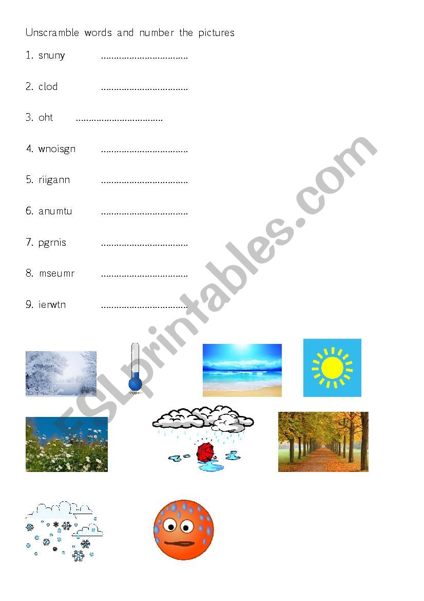 weather - unscramble the words
