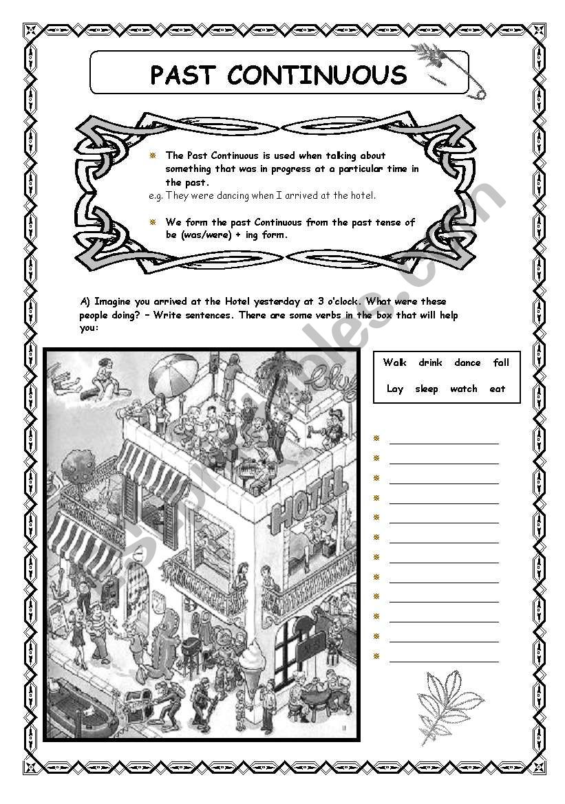 past continuous  (B&W) worksheet