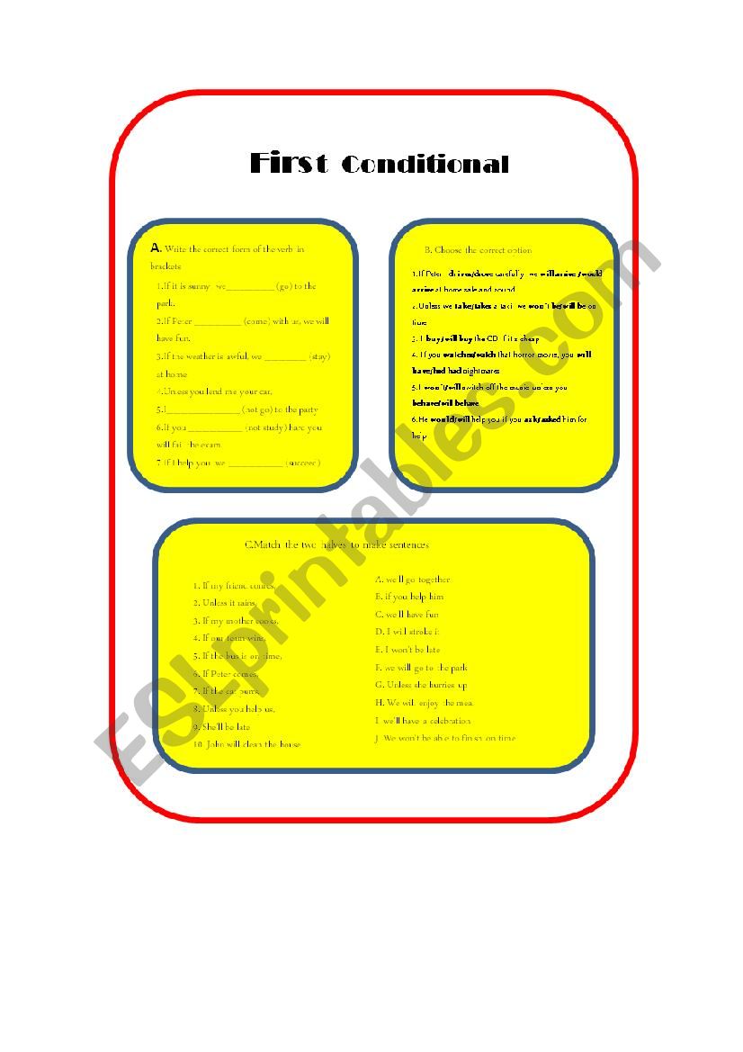 First Conditional worksheet