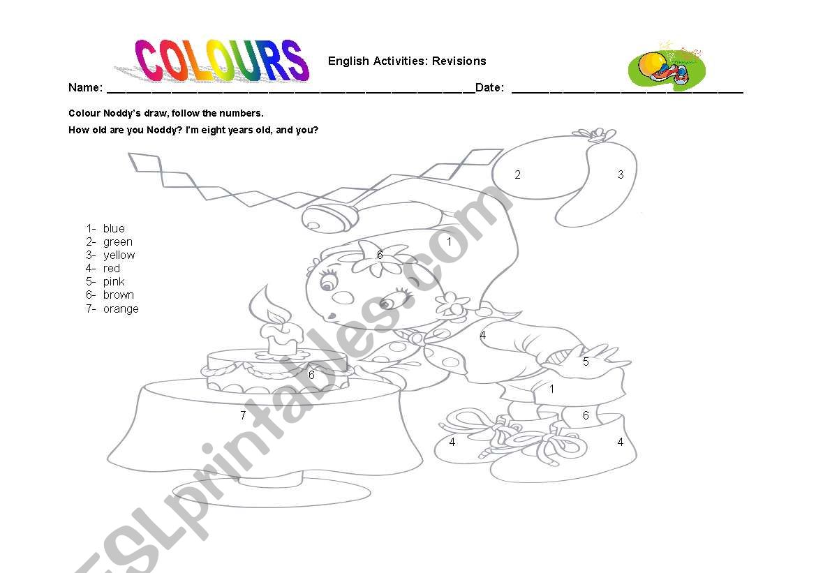 Colours worksheet