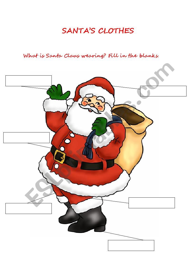 Santas Clothes worksheet