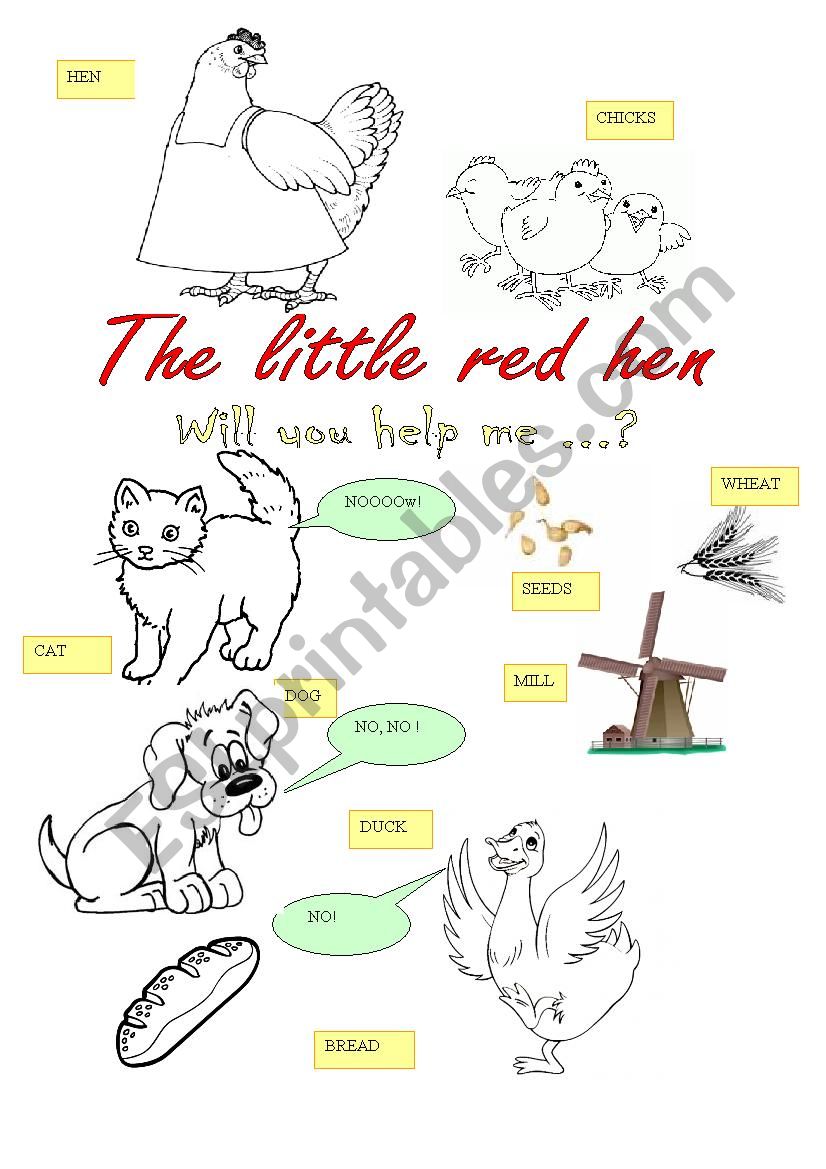 The little red hen worksheet