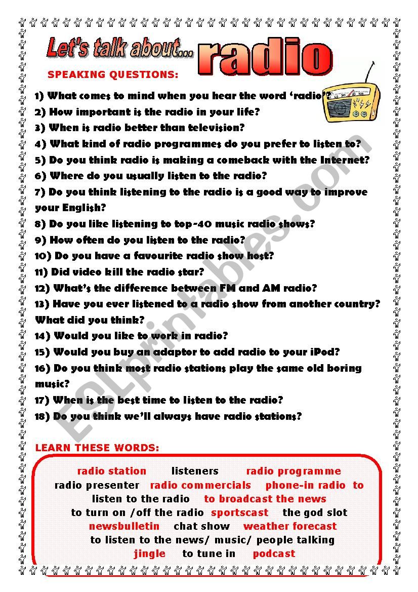 LetÂ´s talk about radio worksheet