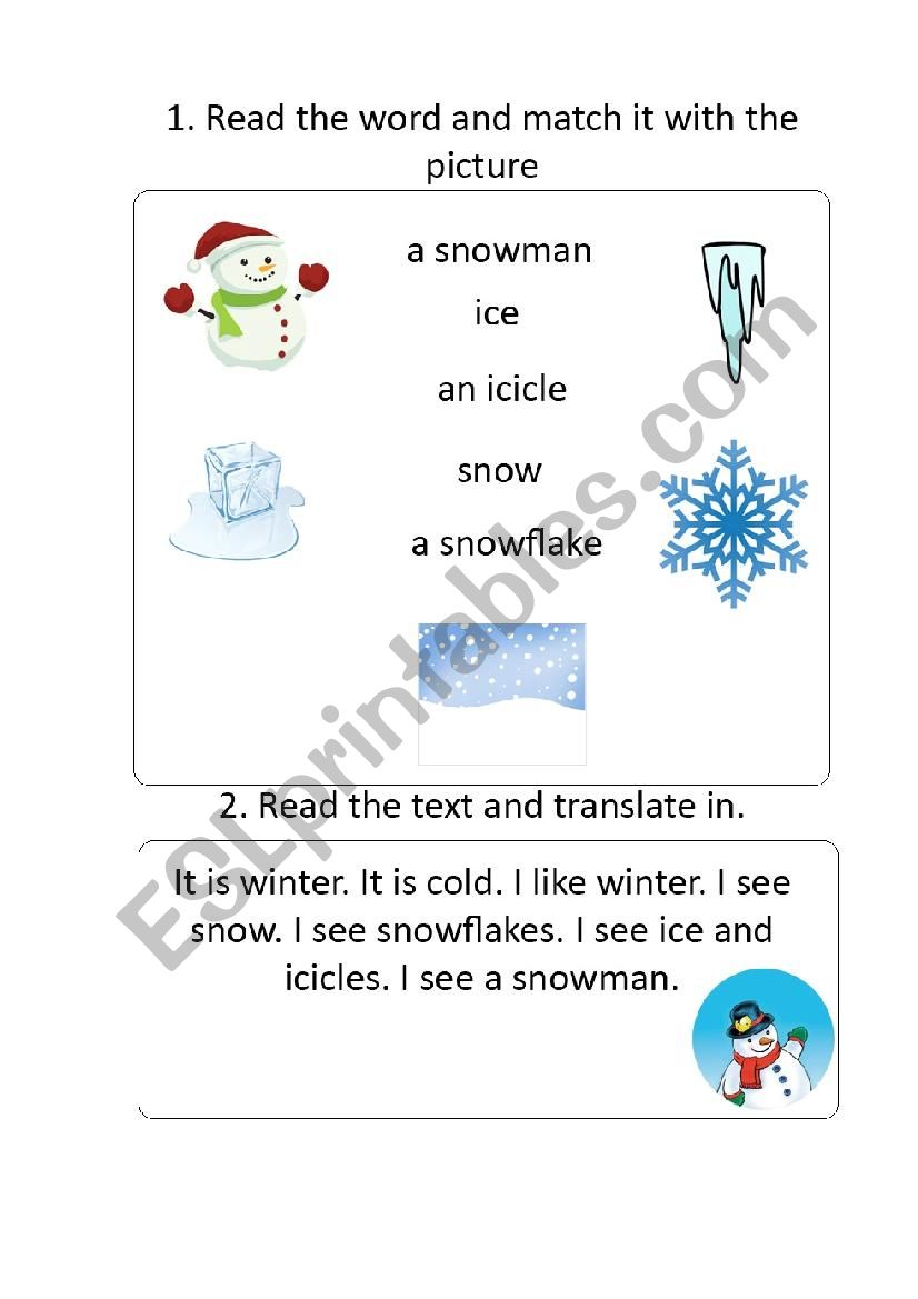 winter worksheet