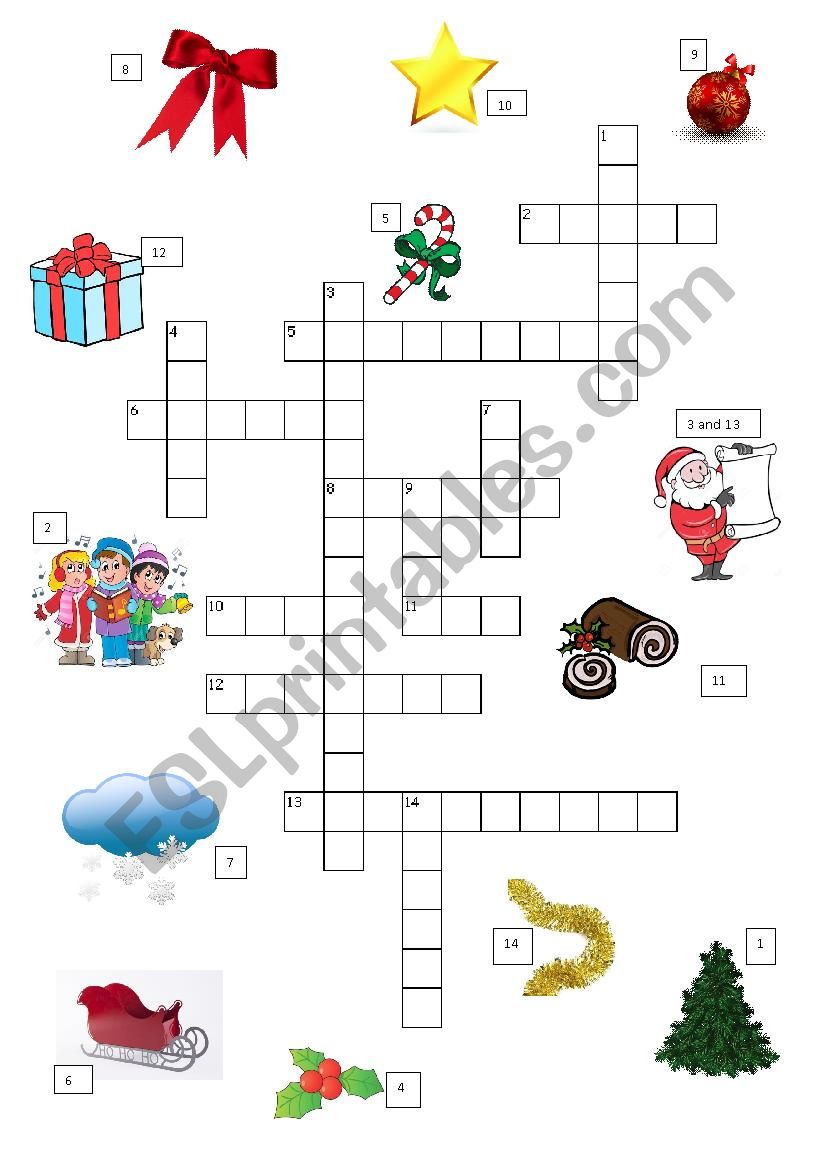 Christmas vocabulary worksheet