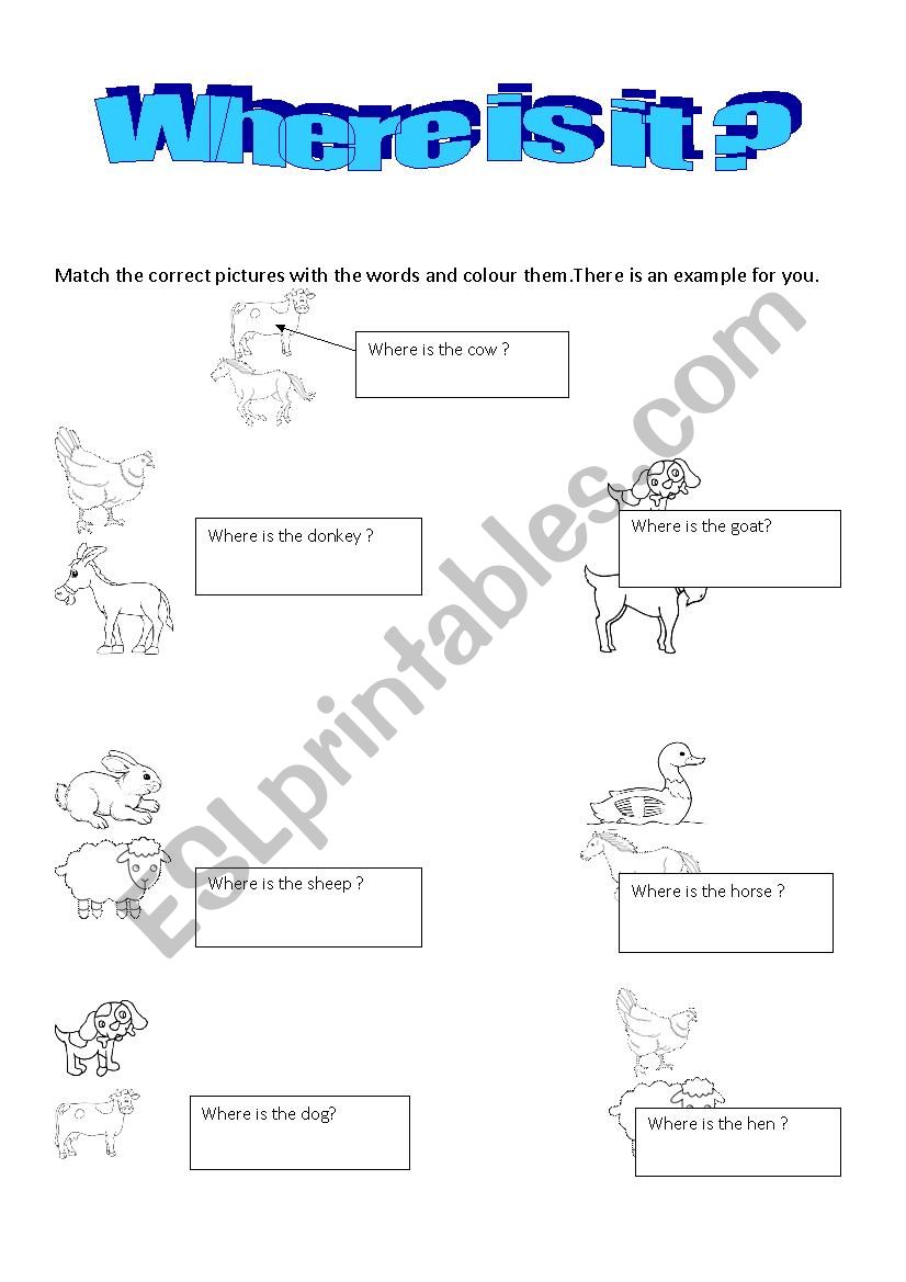 Where is it? worksheet