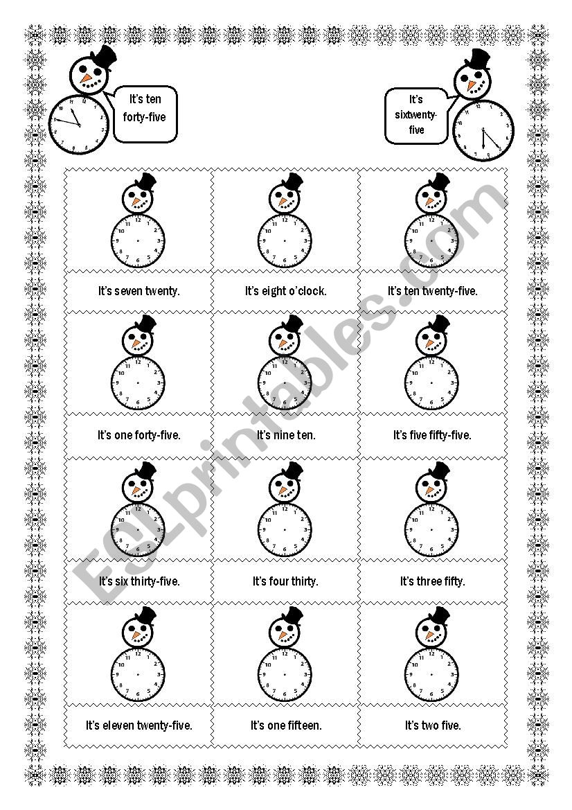 Telling the time with Mr. Snowman