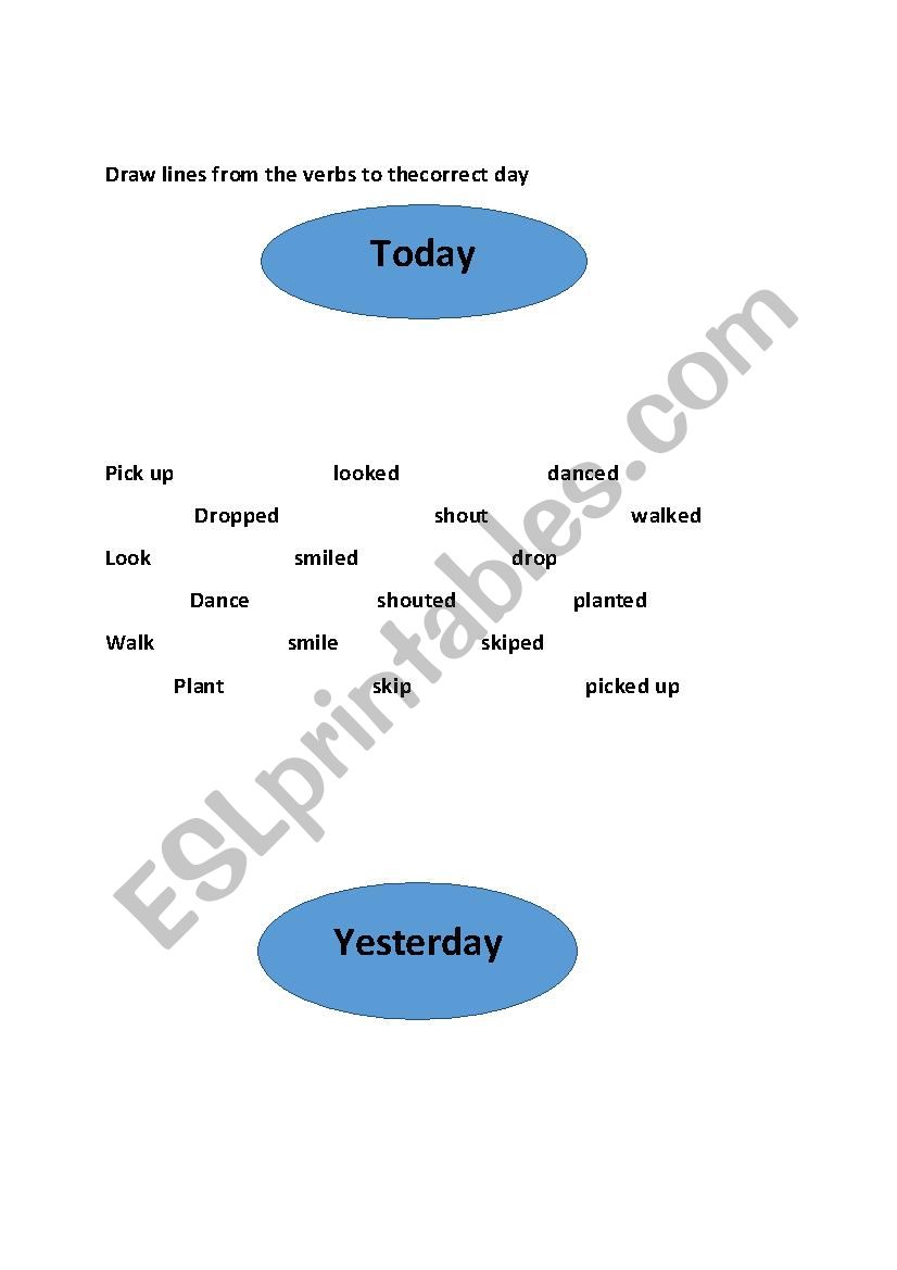 Regular verbs in the Past worksheet