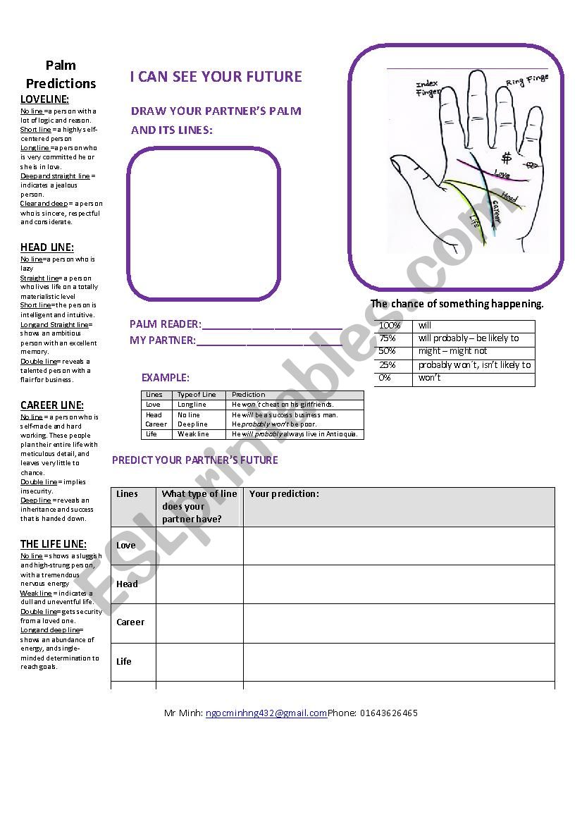 Fortune Teller Part 1 worksheet