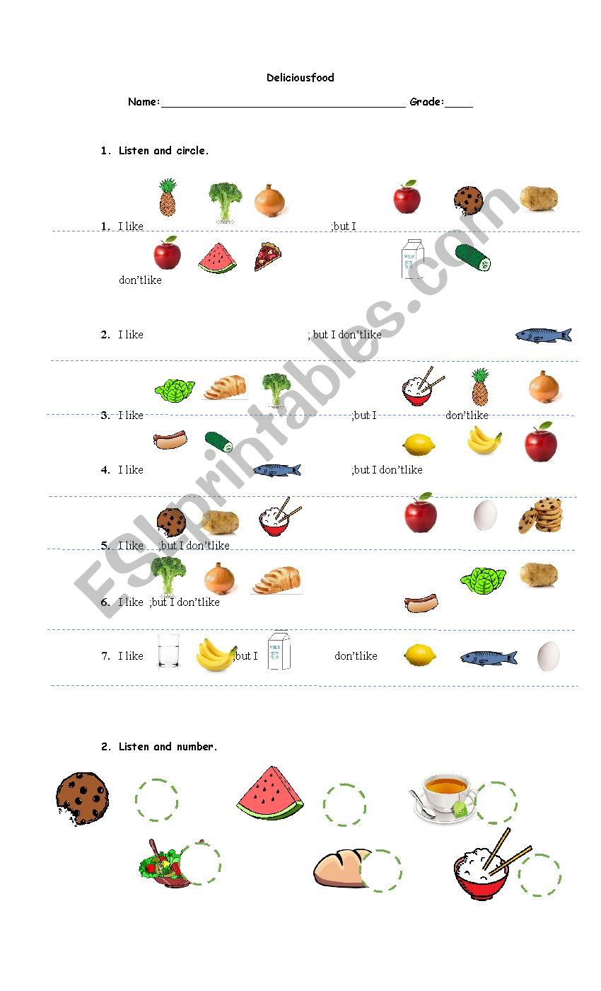 Delicious Food worksheet