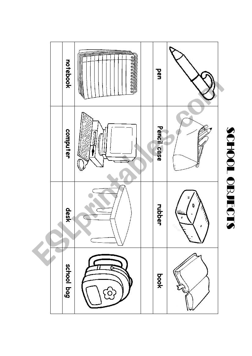School Objects worksheet