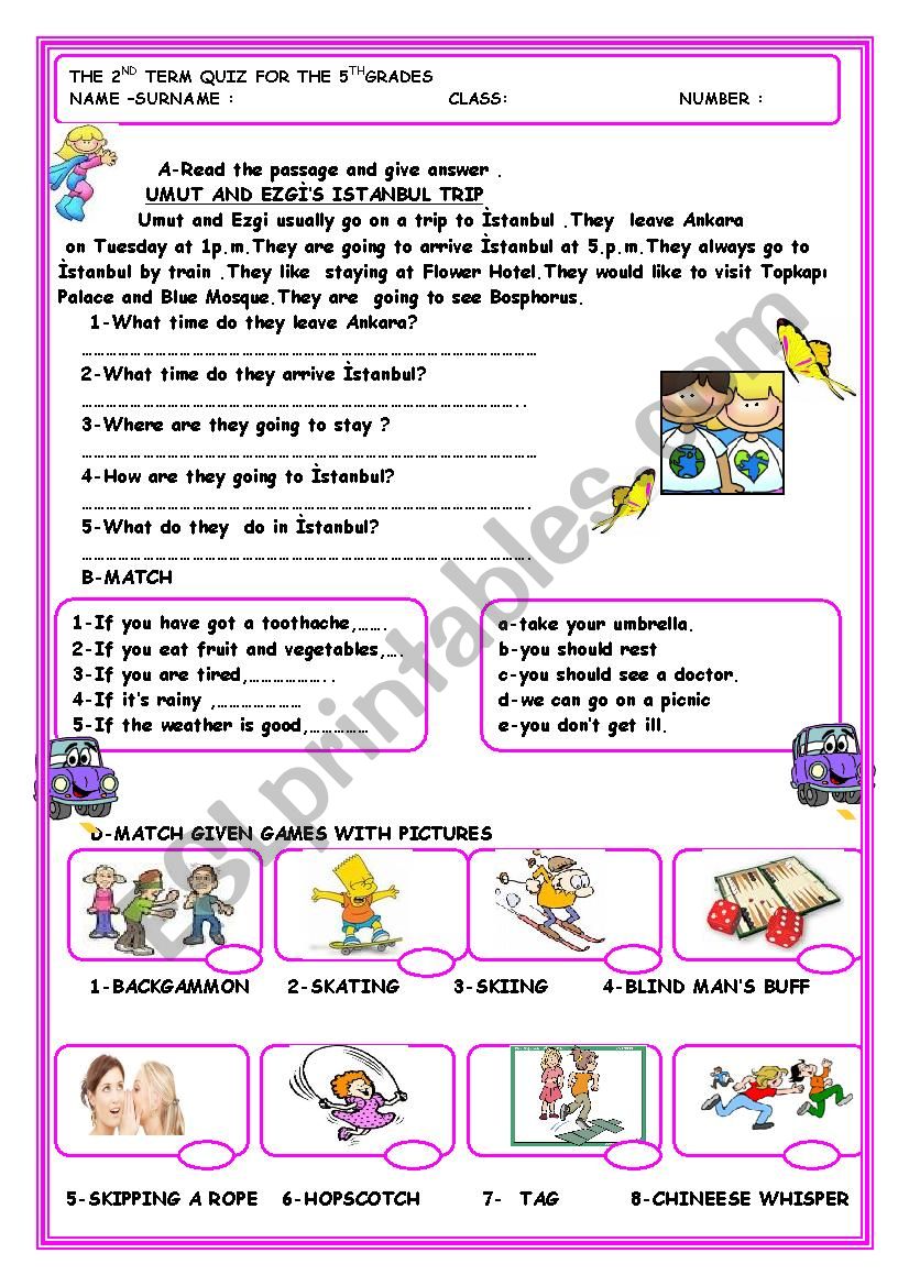 simple present tense reading comprehension with prepositions