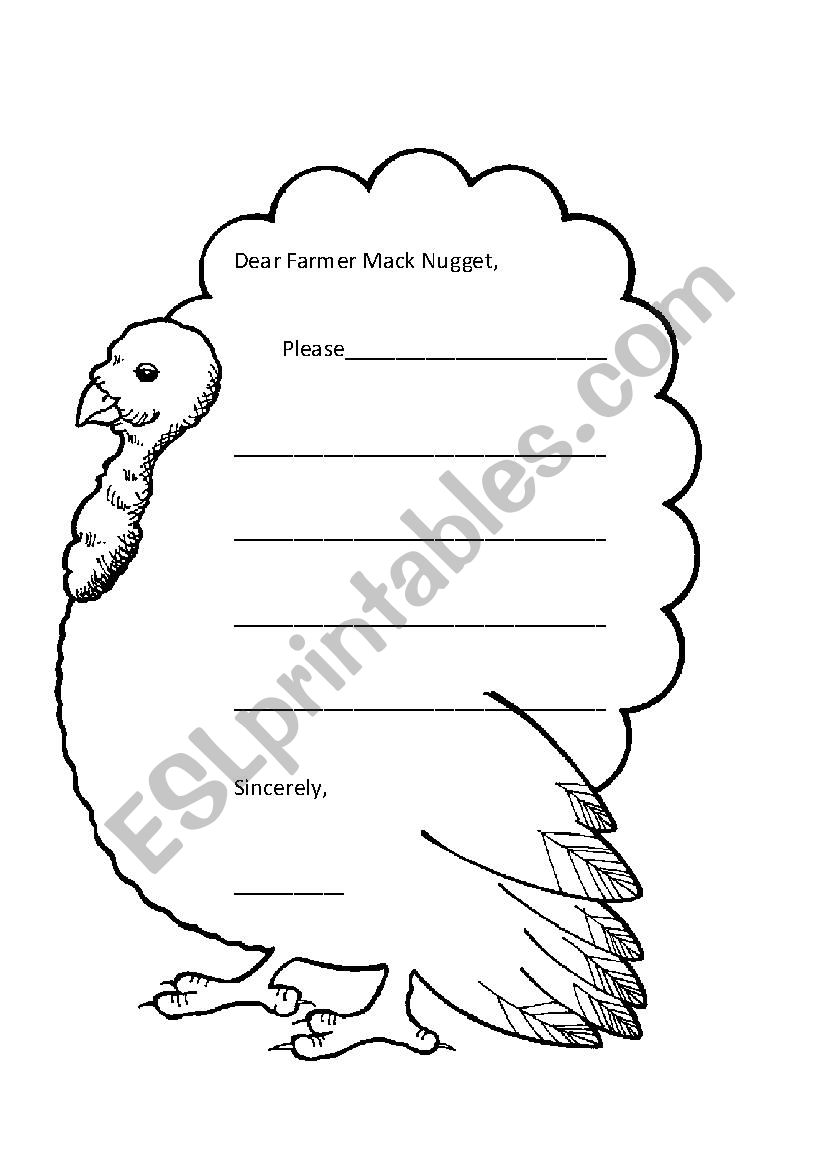 Dear Farmer Mack Nugget worksheet