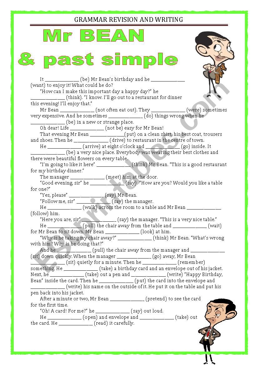 GRAMMAR REVISION - past simple & writing 