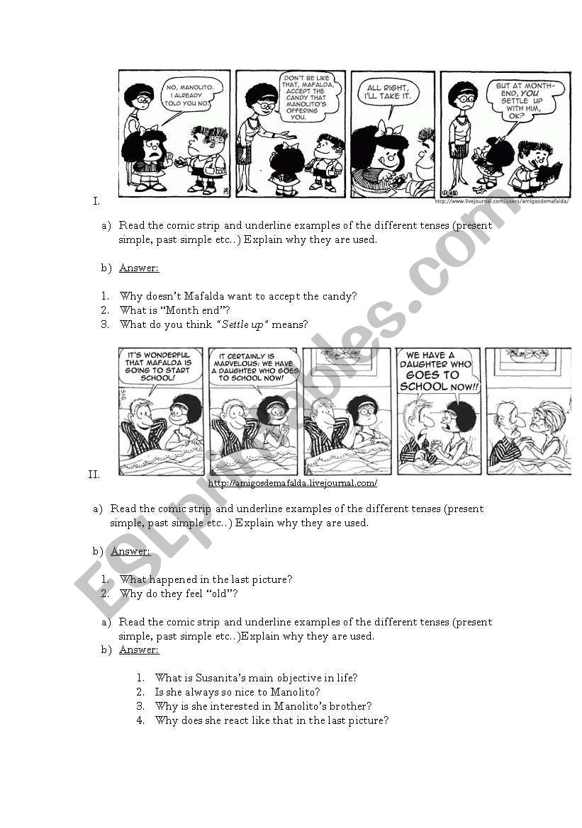 Mafalda Cartoons  worksheet
