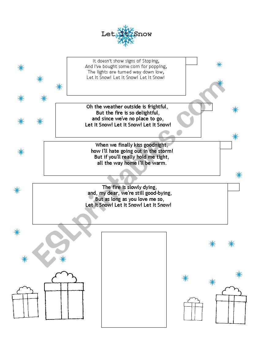 Let it snow worksheet