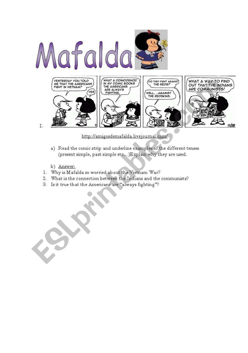Mafalda part 1 worksheet