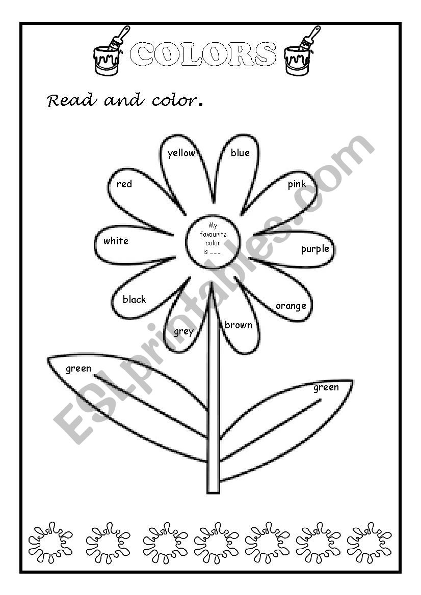 COLORS worksheet