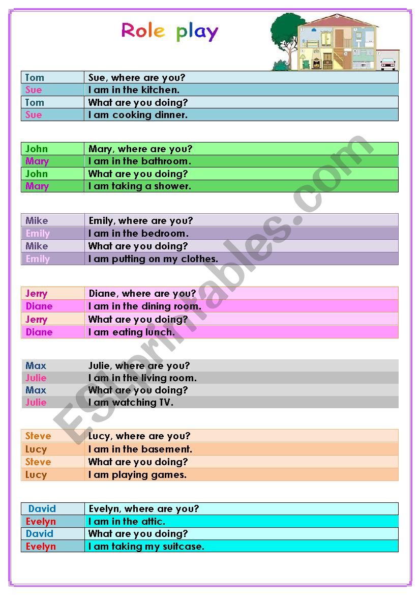 Role play: Where in the house and what are you doing there.