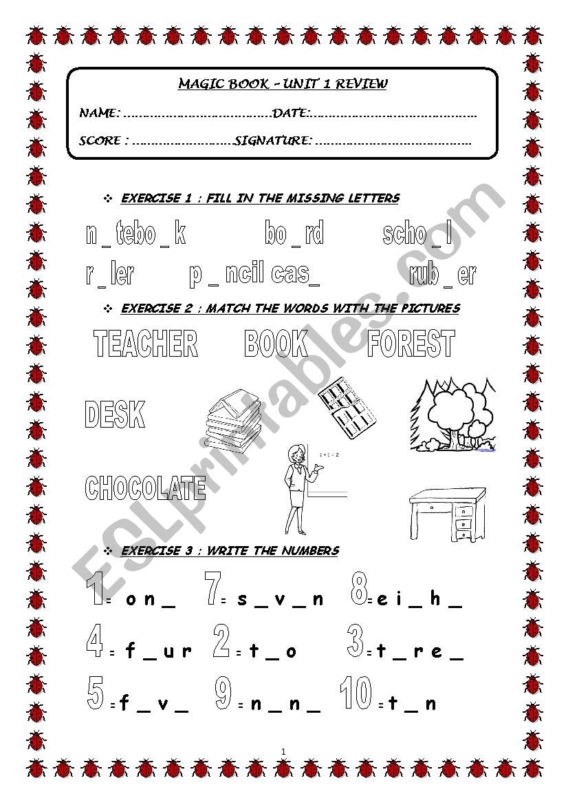Young learners practice worksheet