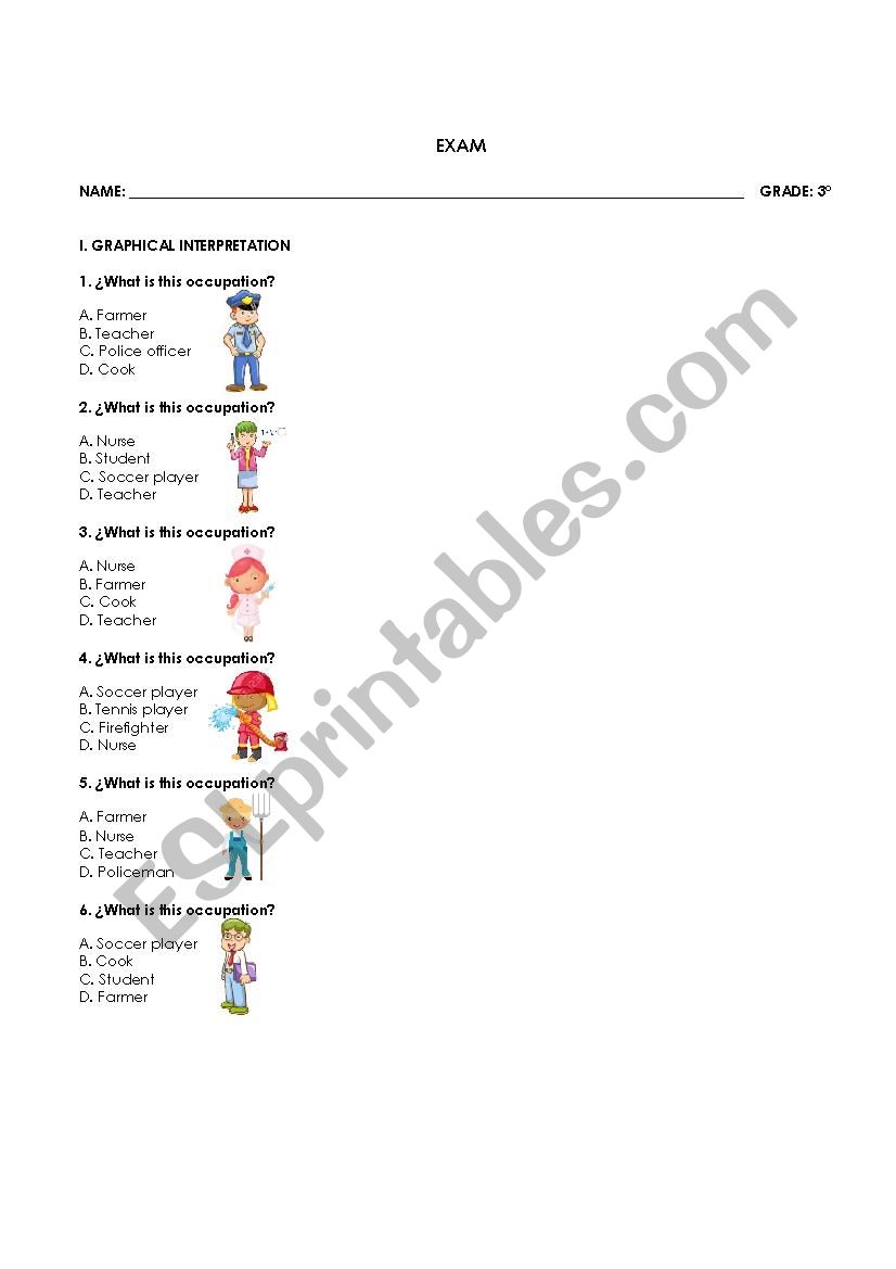 occupations worksheet