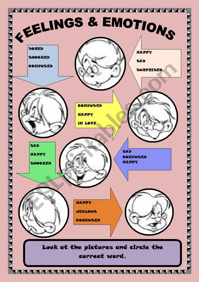 Feelings and emotions worksheet