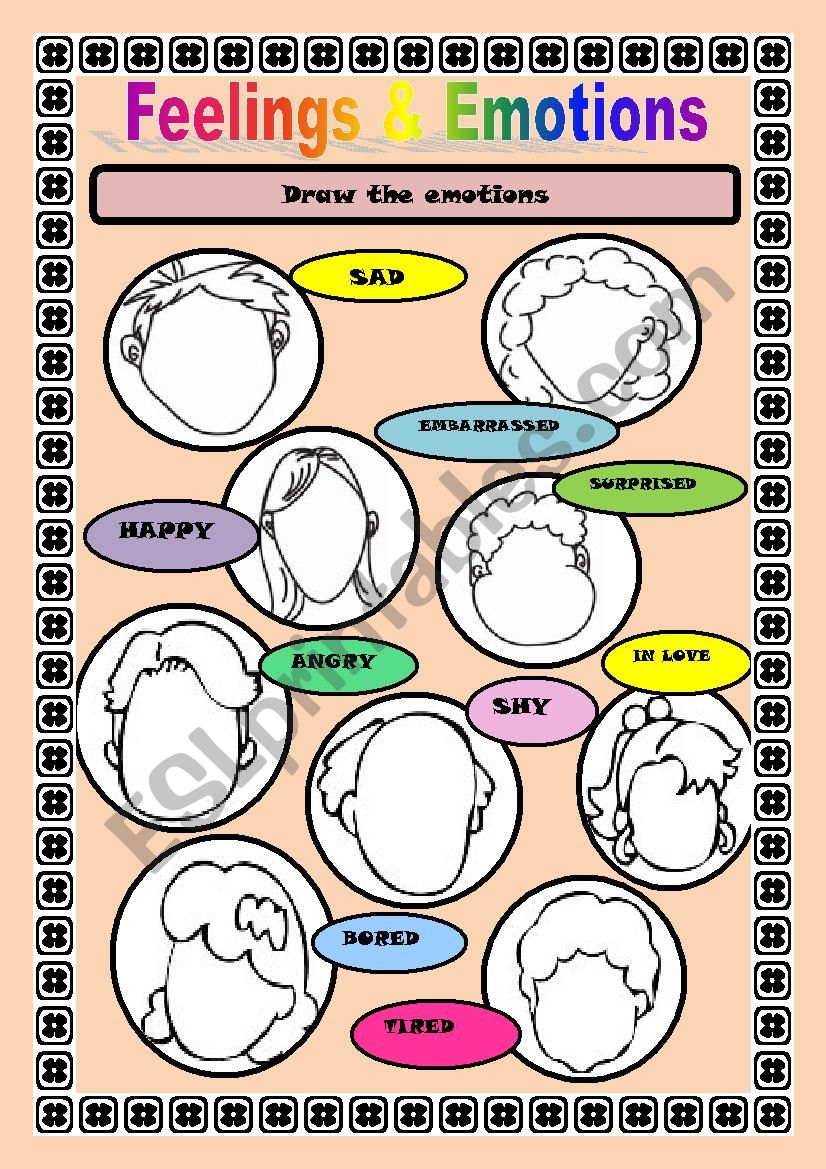 Feelings and emotions worksheet