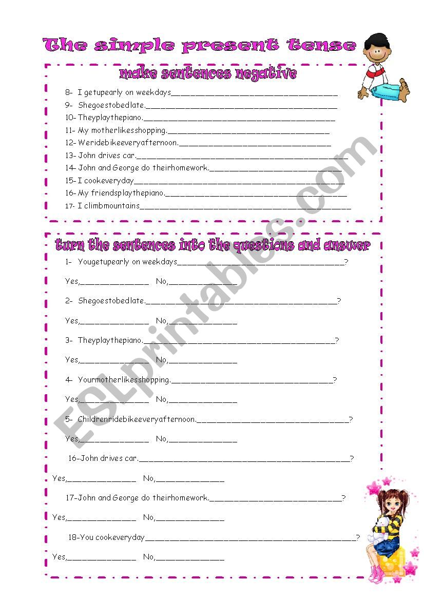 simple present tense-negative &ınterrogative