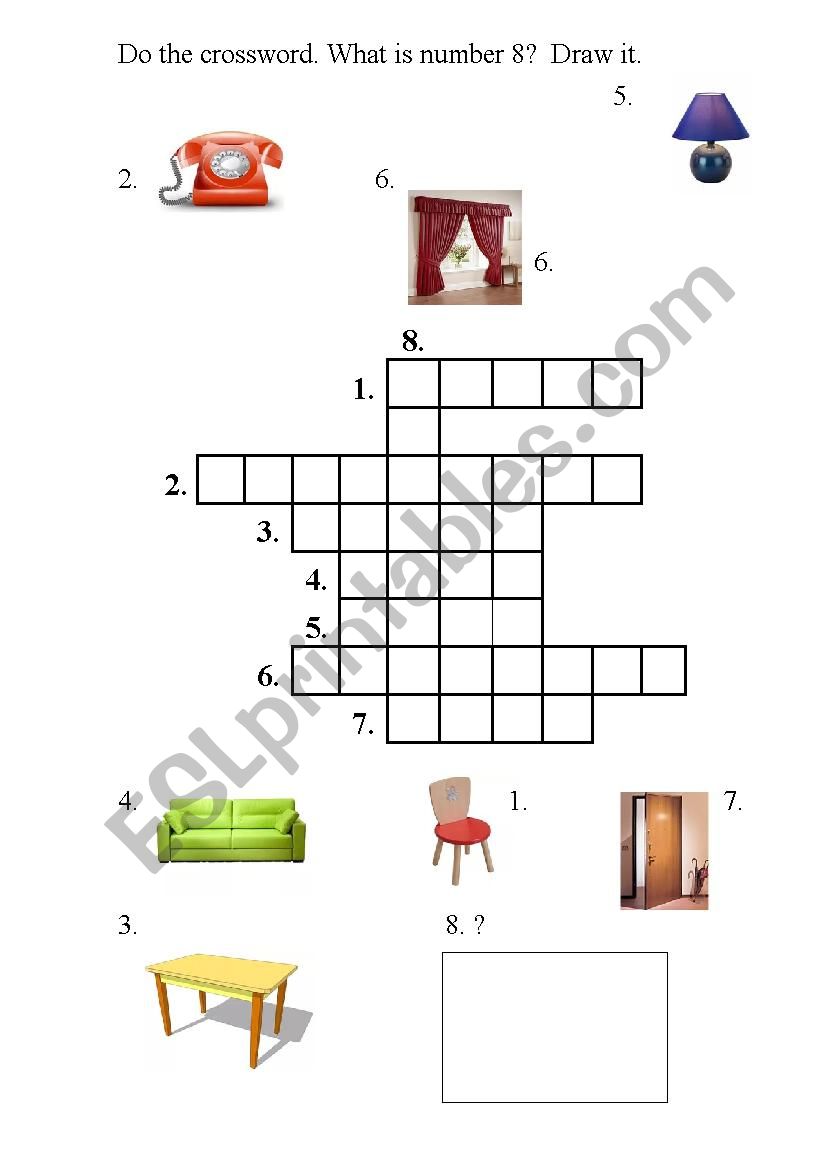 Crossword (furniture) worksheet