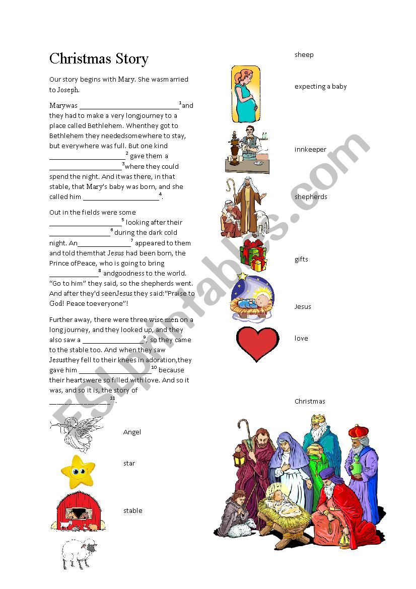 The story of Christmas! worksheet