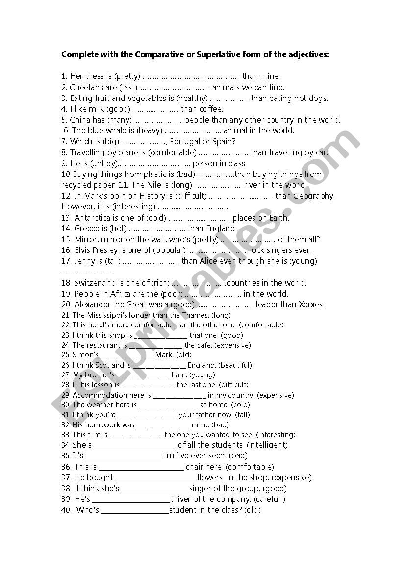 Comparative degree of Adjectives