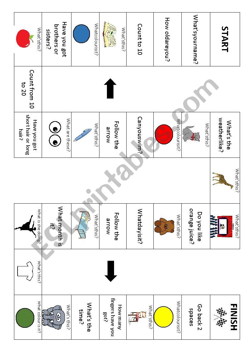 Board game - basics worksheet