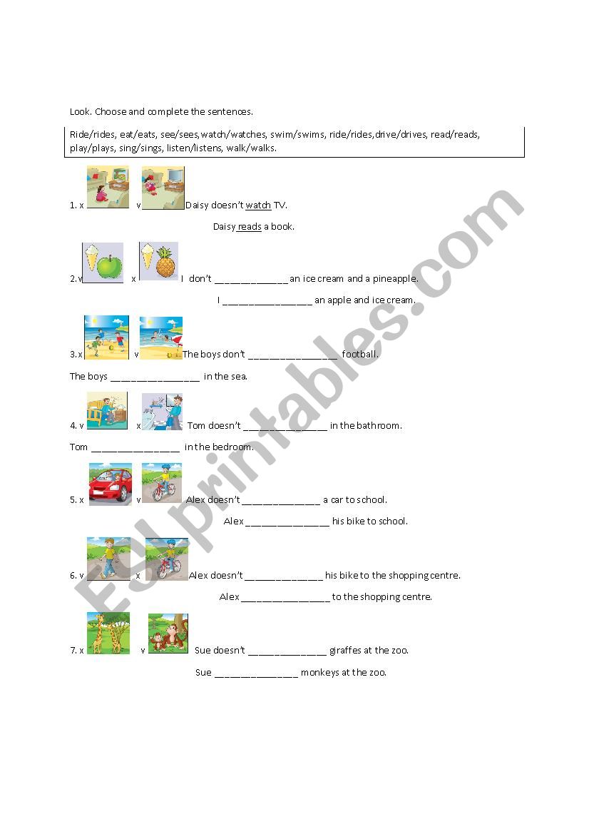 Movers Present Simple worksheet