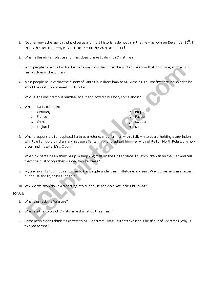 Christmas Computer Lab worksheet