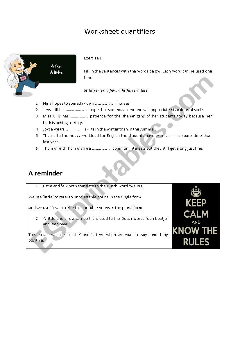 Worksheet quantifiers  worksheet