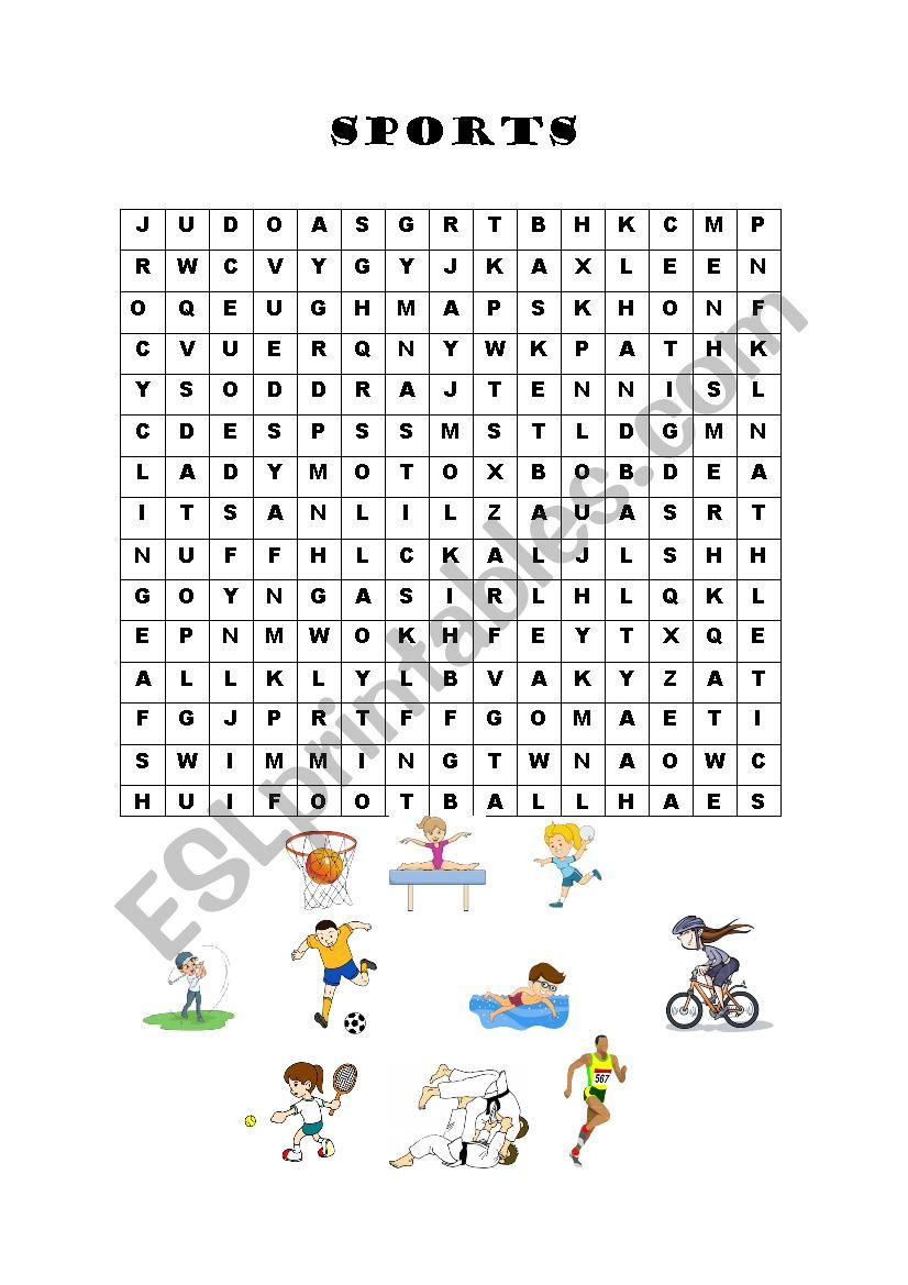 Sports Wordsearch worksheet