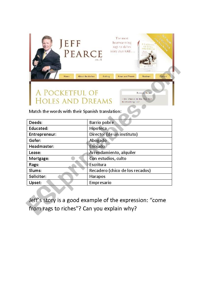 From Rags to Riches ESL worksheet by ms_tornero