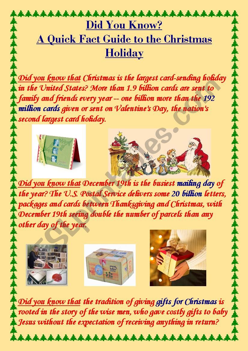 Christmas poster worksheet