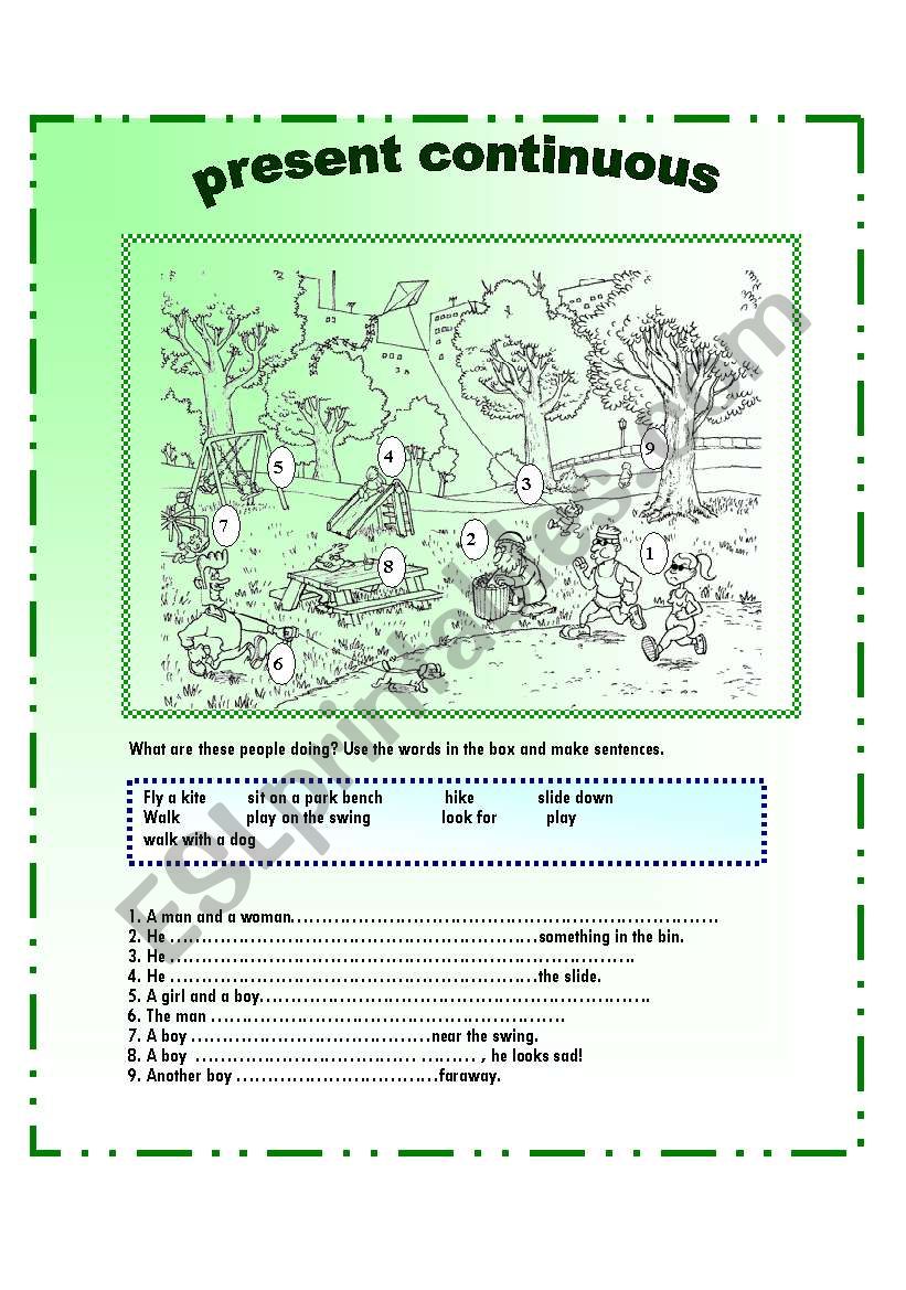 present continuous worksheet