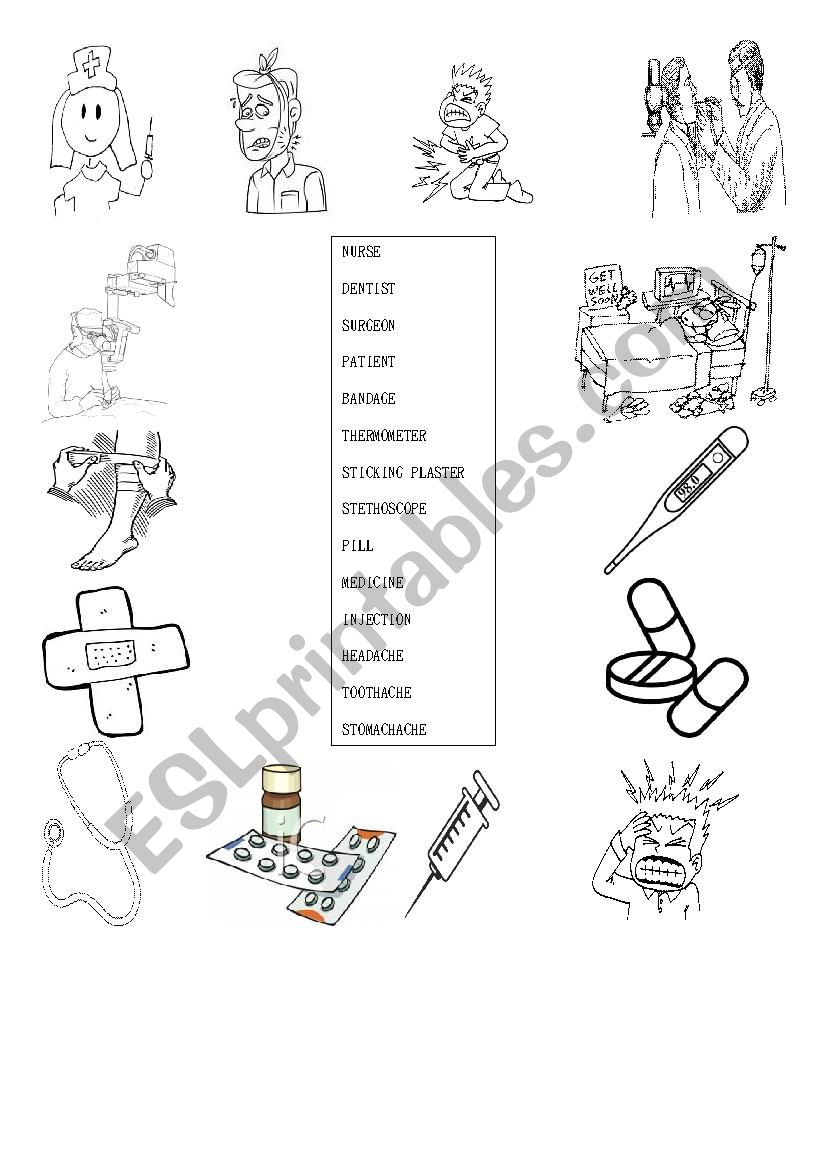 helath vocabulary worksheet