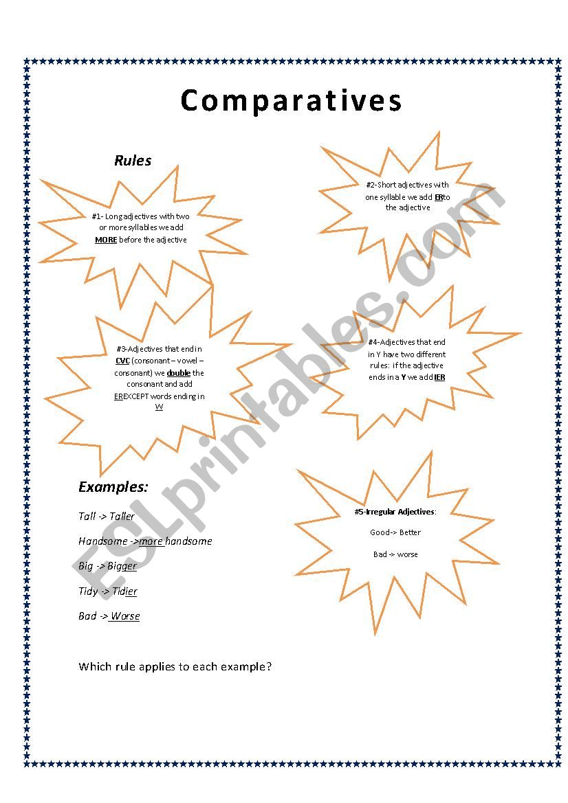 Comparative Adjectives worksheet