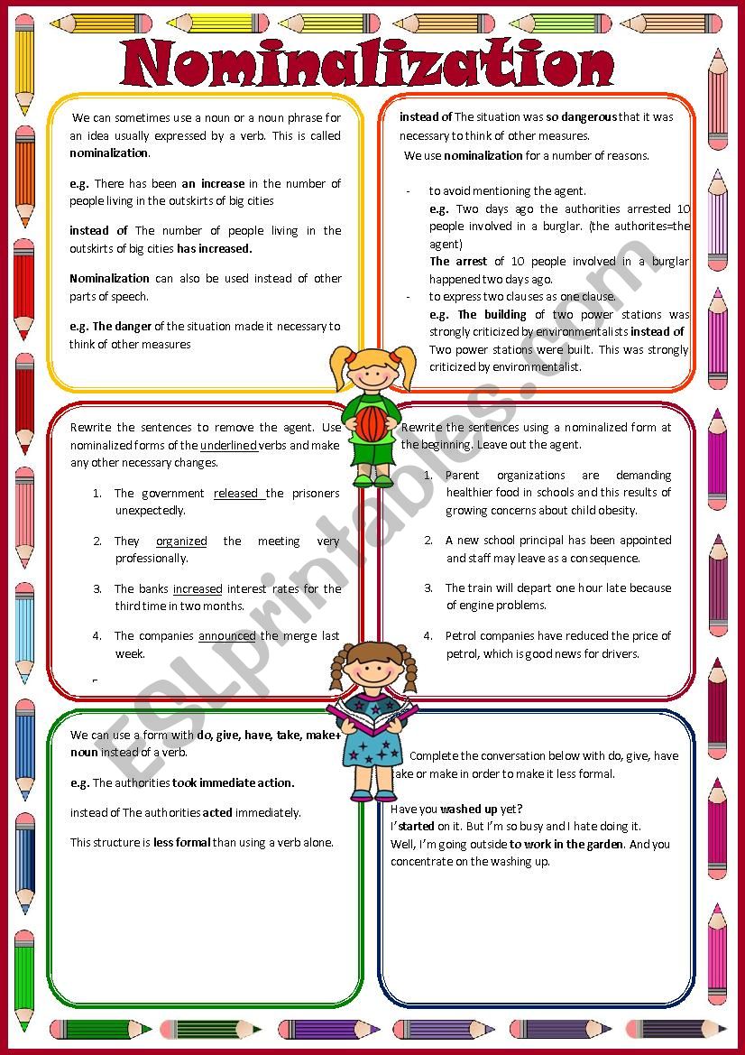 Nominalisation worksheet