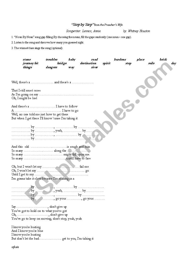 Step by Step  worksheet