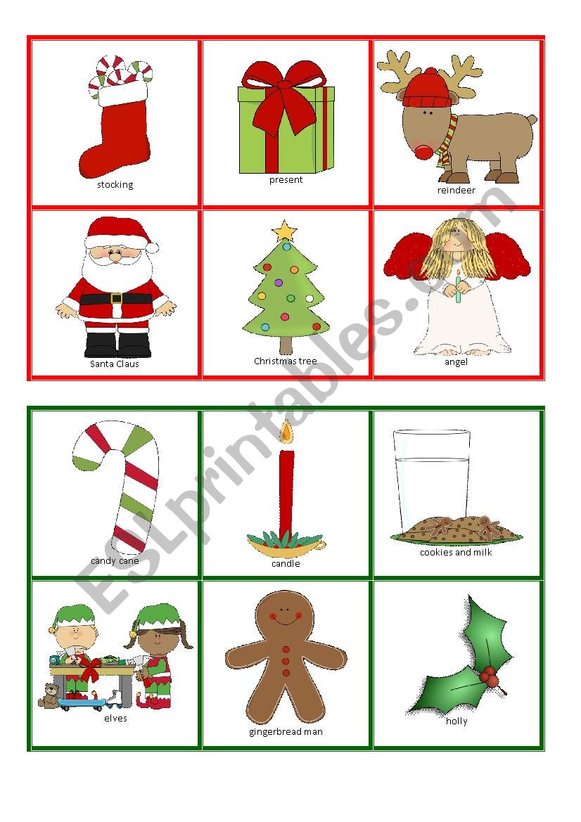 Christmas Bingo - part 1 worksheet