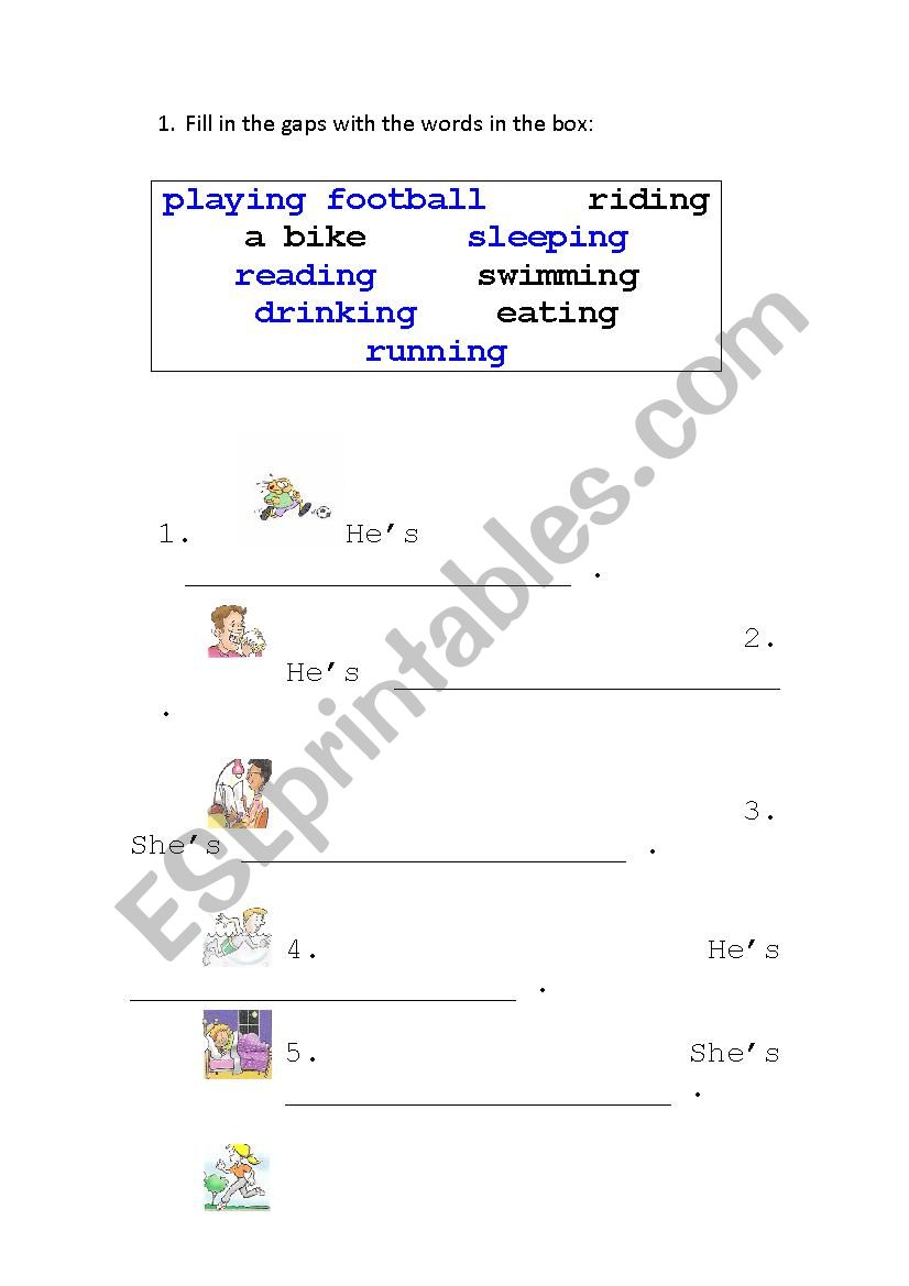 PRESENT CONTINUOUS worksheet