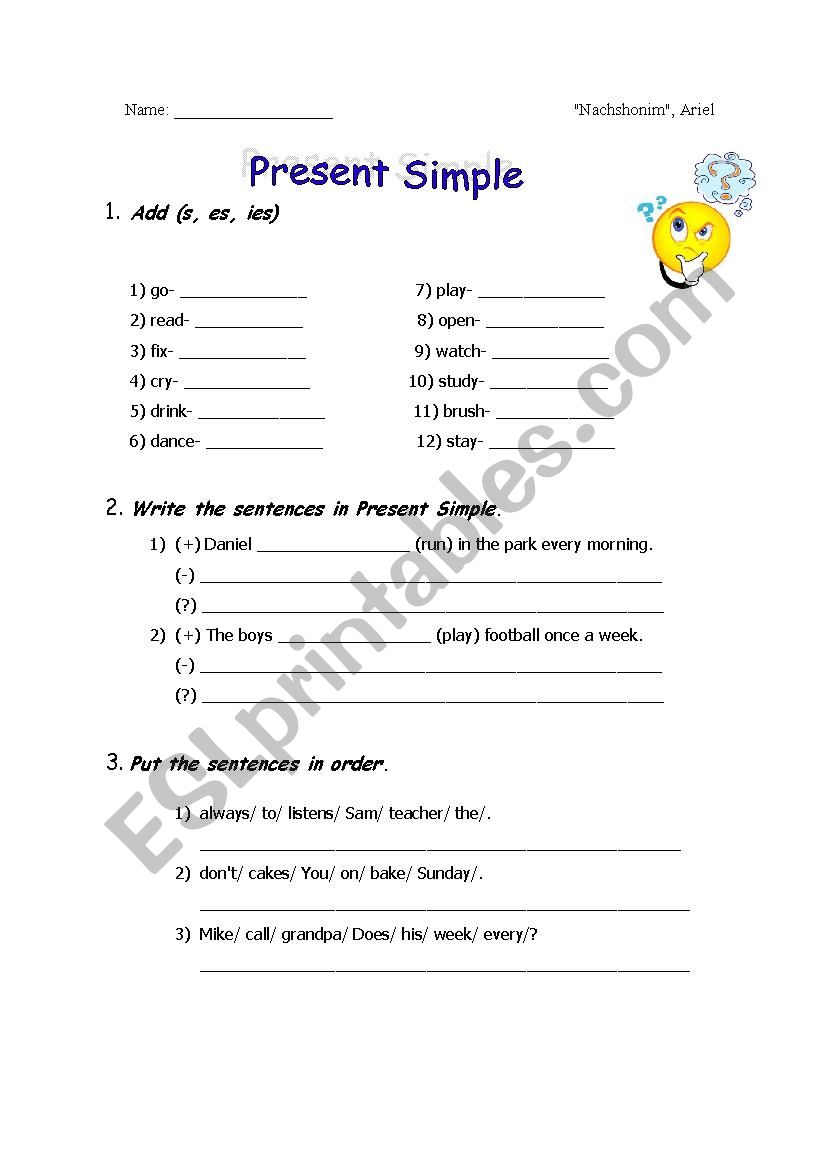 Present Simple worksheet