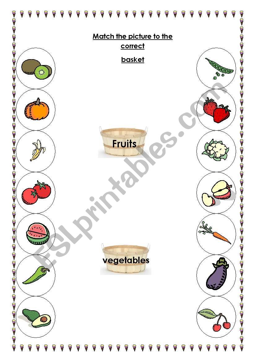 fruit and vegetable matching activity