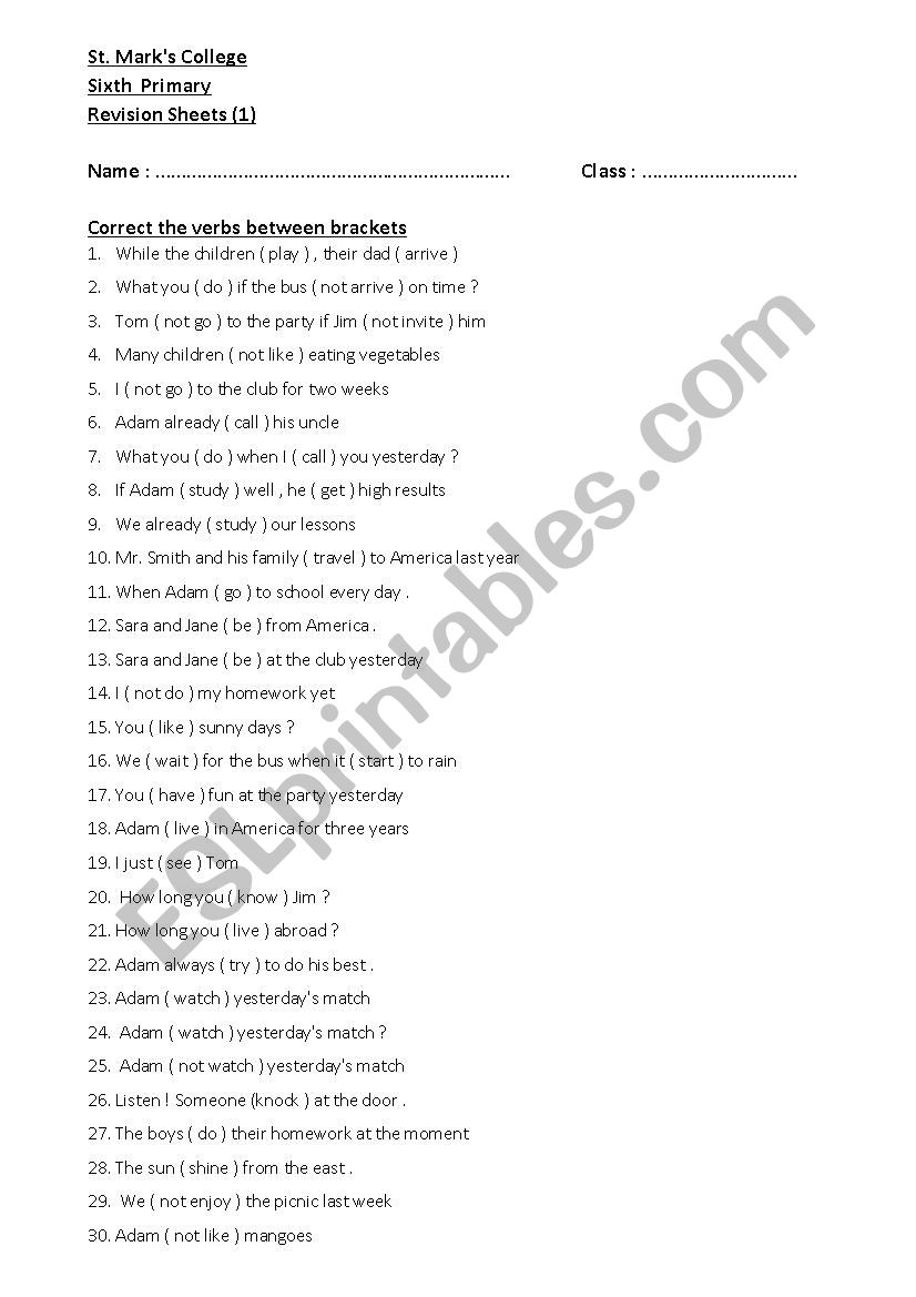 general grammar exercise  worksheet