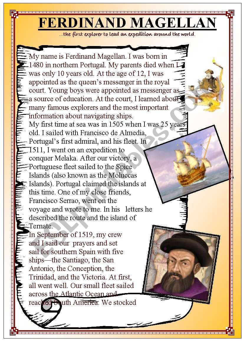 Ferdinand Magellan worksheet